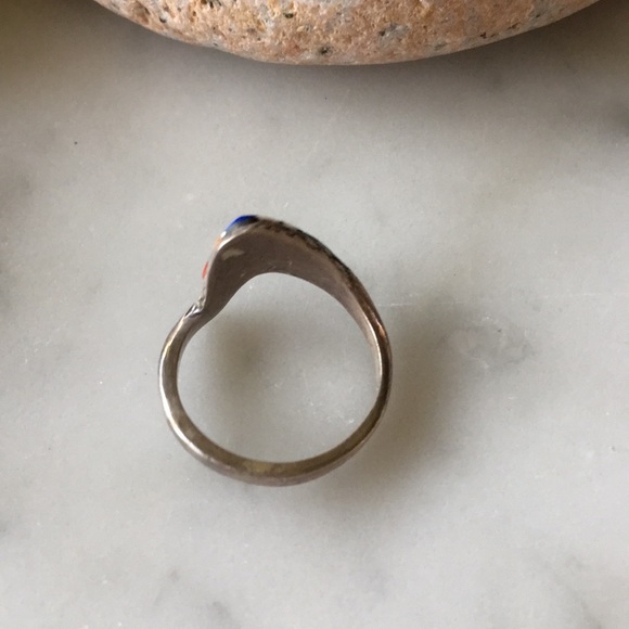 SOLDVintage Zuni Native American Inlay Ring Size 6 - Picture 6 of 8